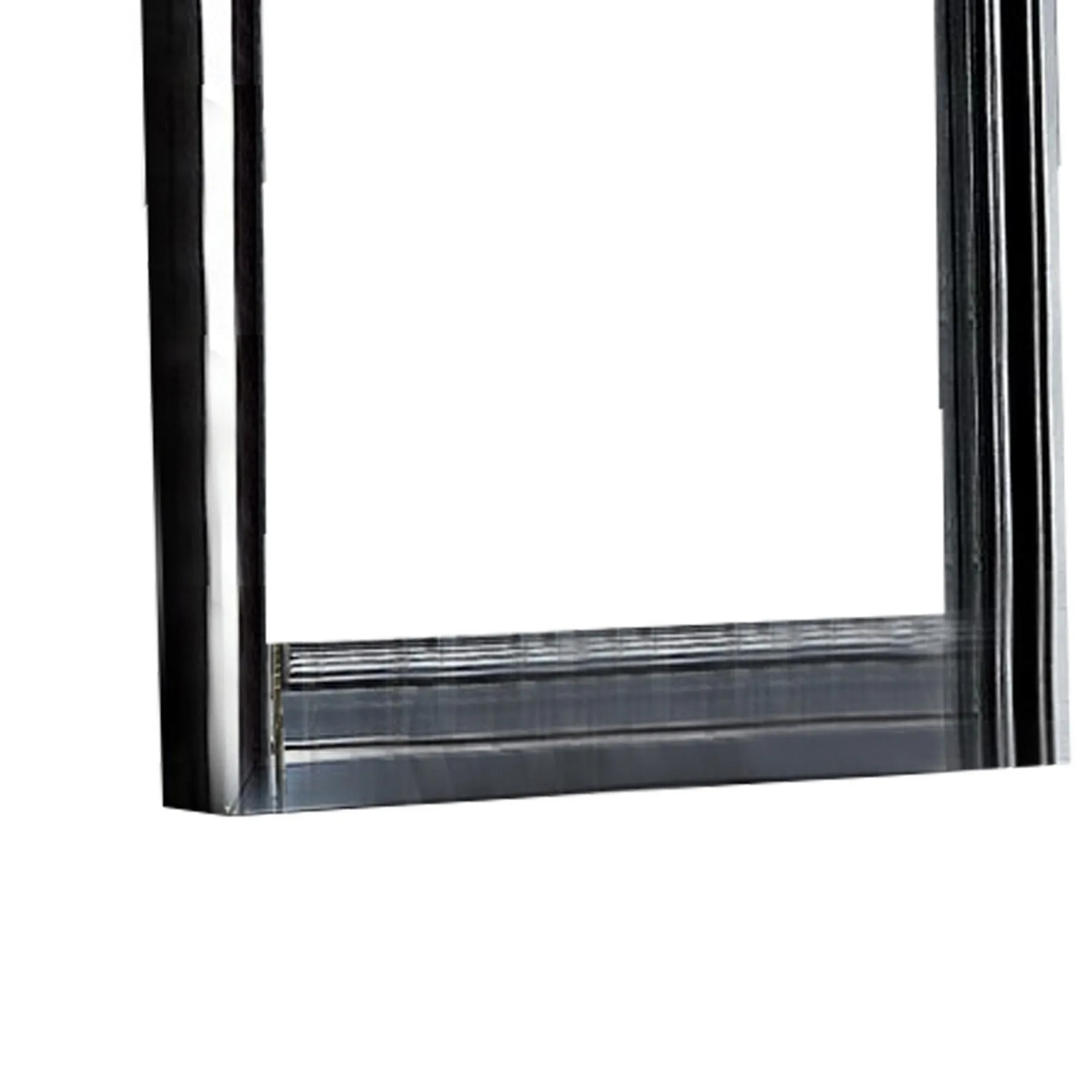 42" Wooden Frame Dresser Mirror with Curved Top, Black By Casagear Home