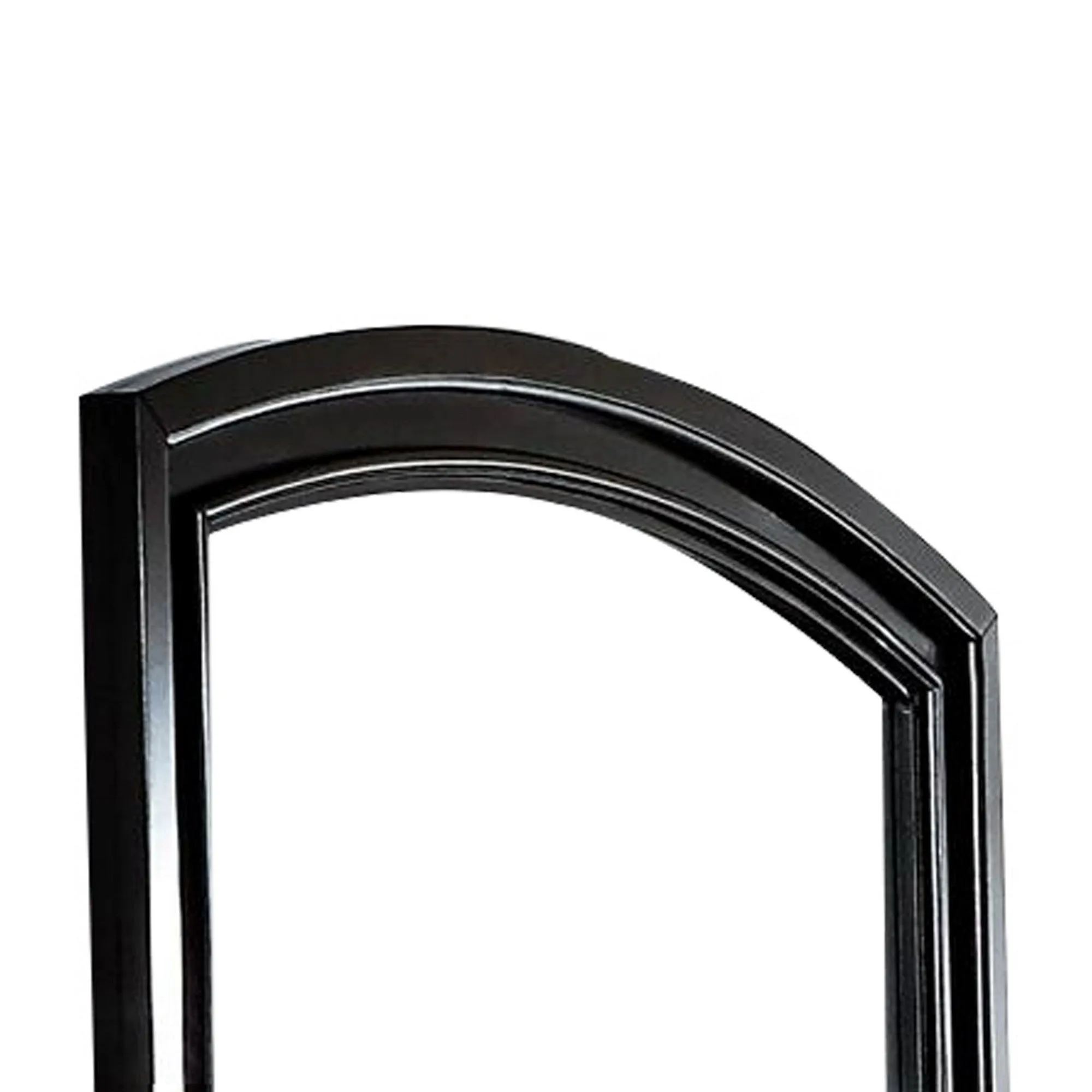 42" Wooden Frame Dresser Mirror with Curved Top, Black By Casagear Home