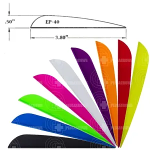 AAE EP40 Plasti-Fletch Elite 3.8" Vanes (12 Pack)