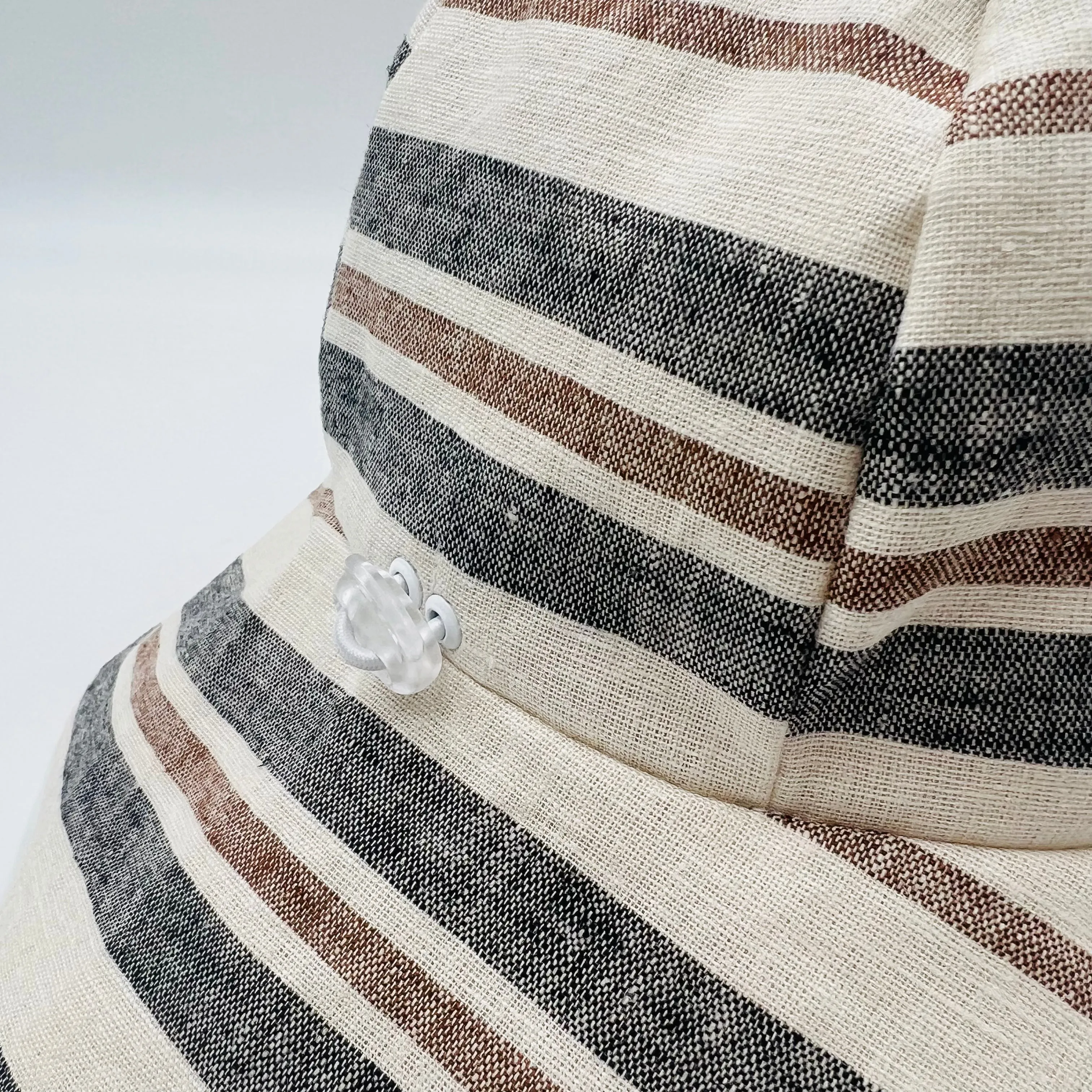 Adult Summer Hat (Stripes Beige Linen)