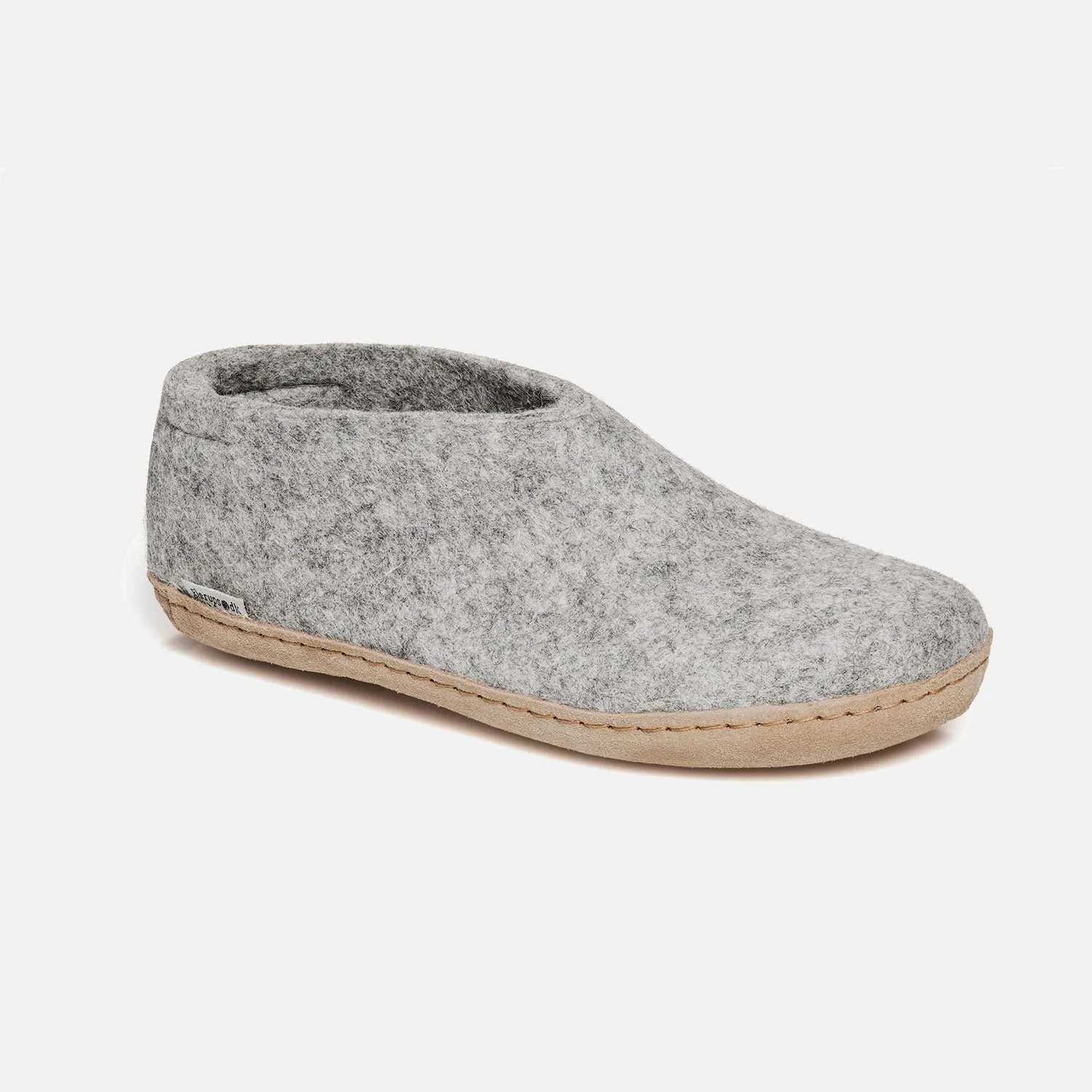 Adults Felted Wool Slipper Shoe - Grey