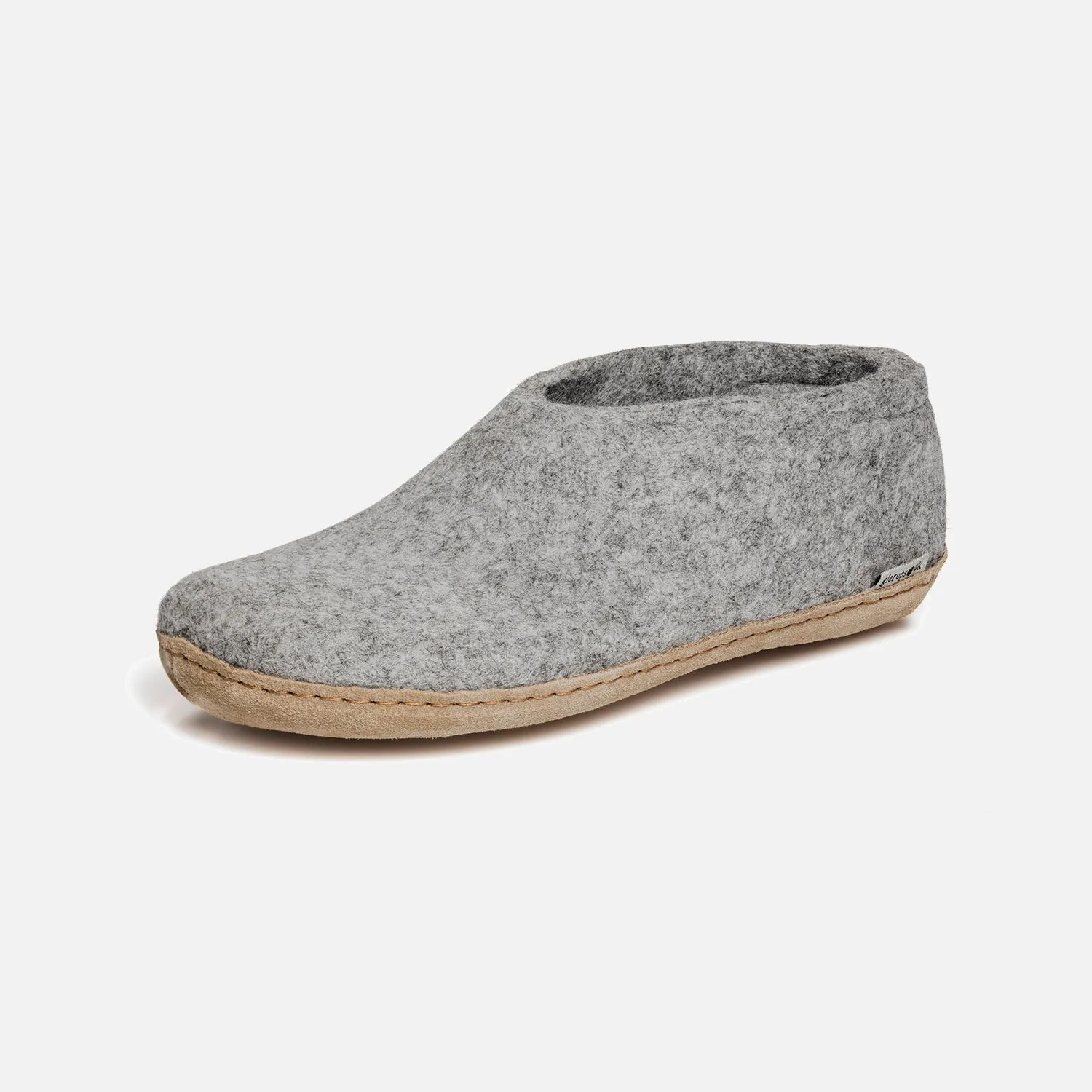 Adults Felted Wool Slipper Shoe - Grey