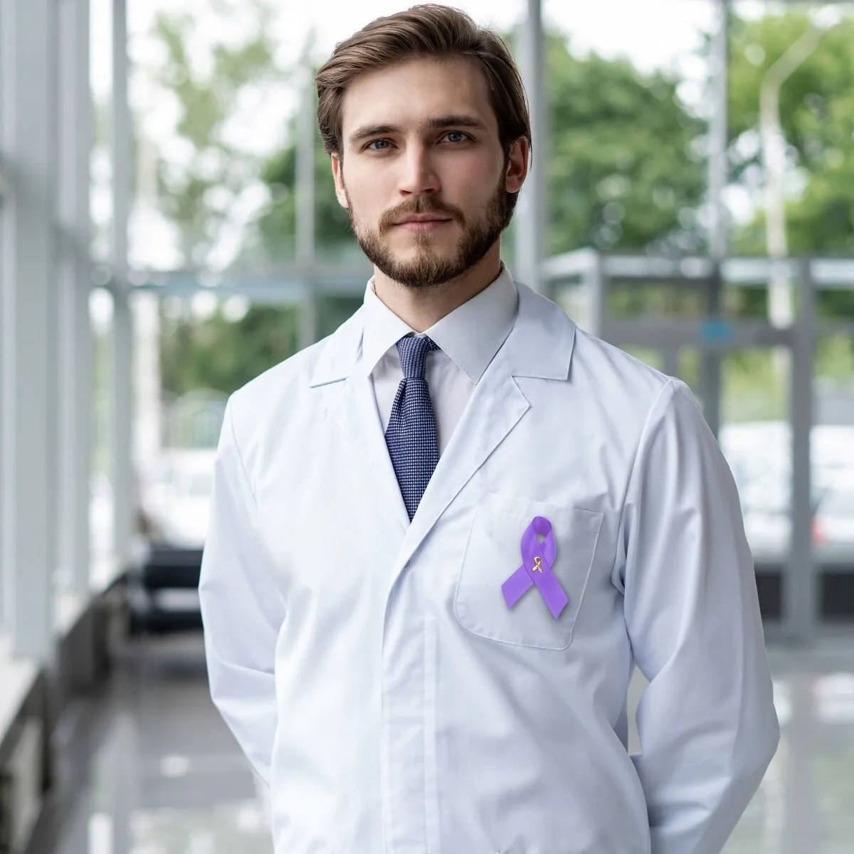 Alzheimer's Awareness Purple Satin Ribbon Pins