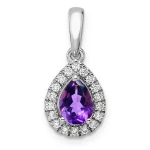 Amethyst Diamond Halo Pendant