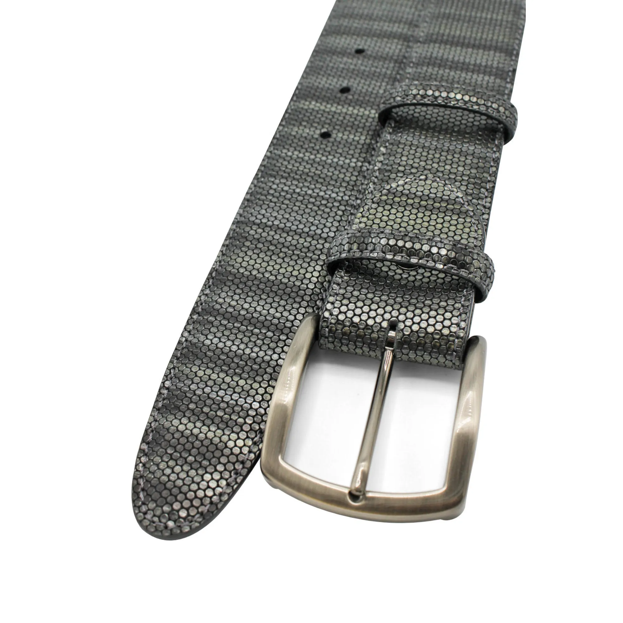 Anthracite Honeycomb Texture Metallic Belt