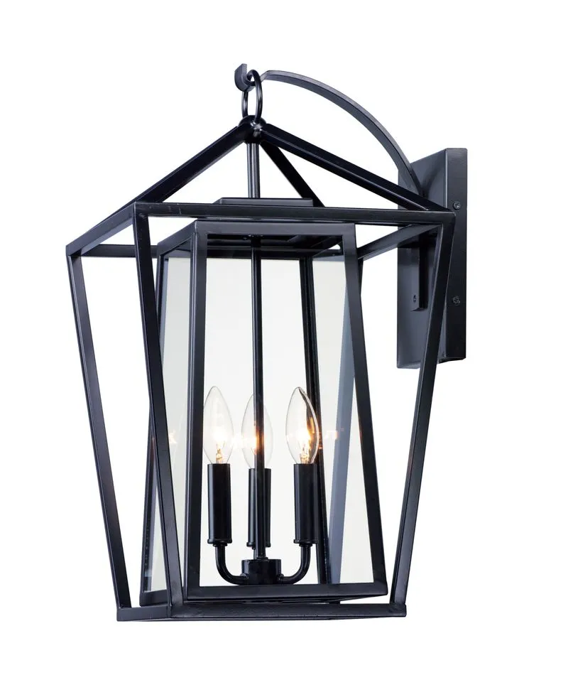 Artisan 12" 3 Light Outdoor Wall Sconce in Black