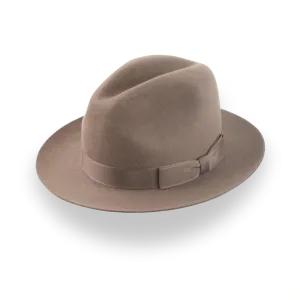 Artisanal Taupe Brown Fedora Hat with Center-Dent Crown | The Fortis