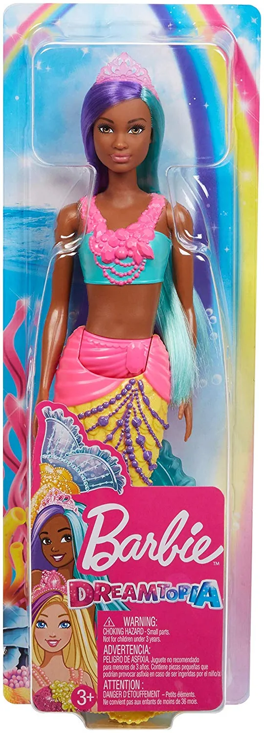 Barbie Dreamtopia Mermaid Doll, 12-inch, Teal and Purple Hair