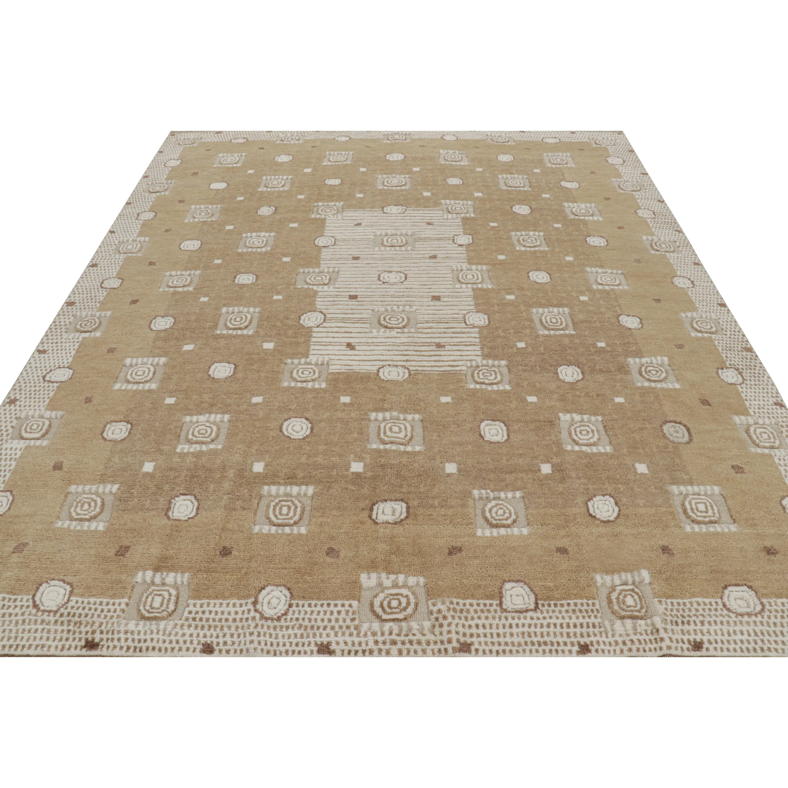 Beige & Grey Transitional Wool Rug - 8'2" x 9'10"