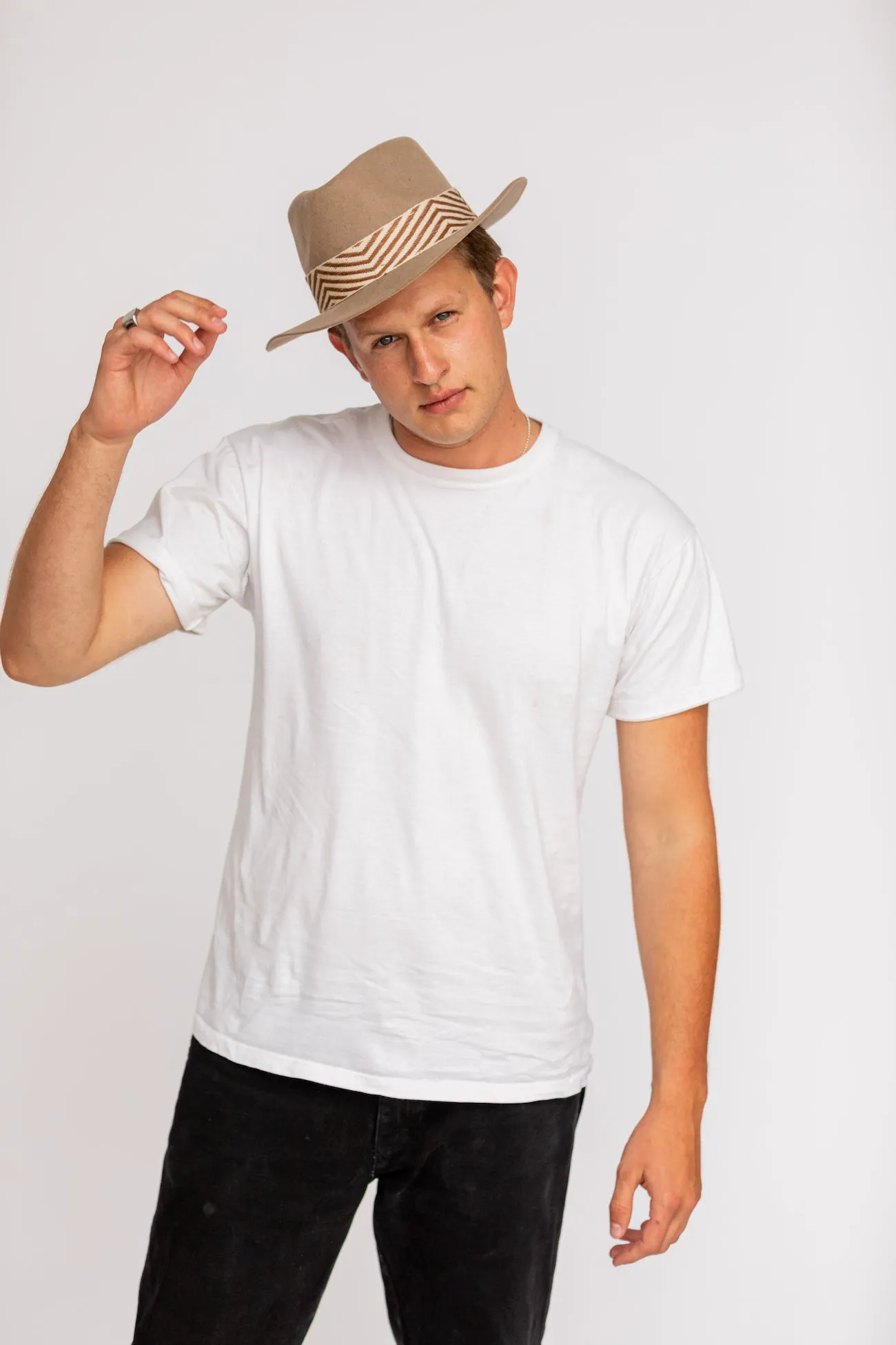 Beige Fedora Hat