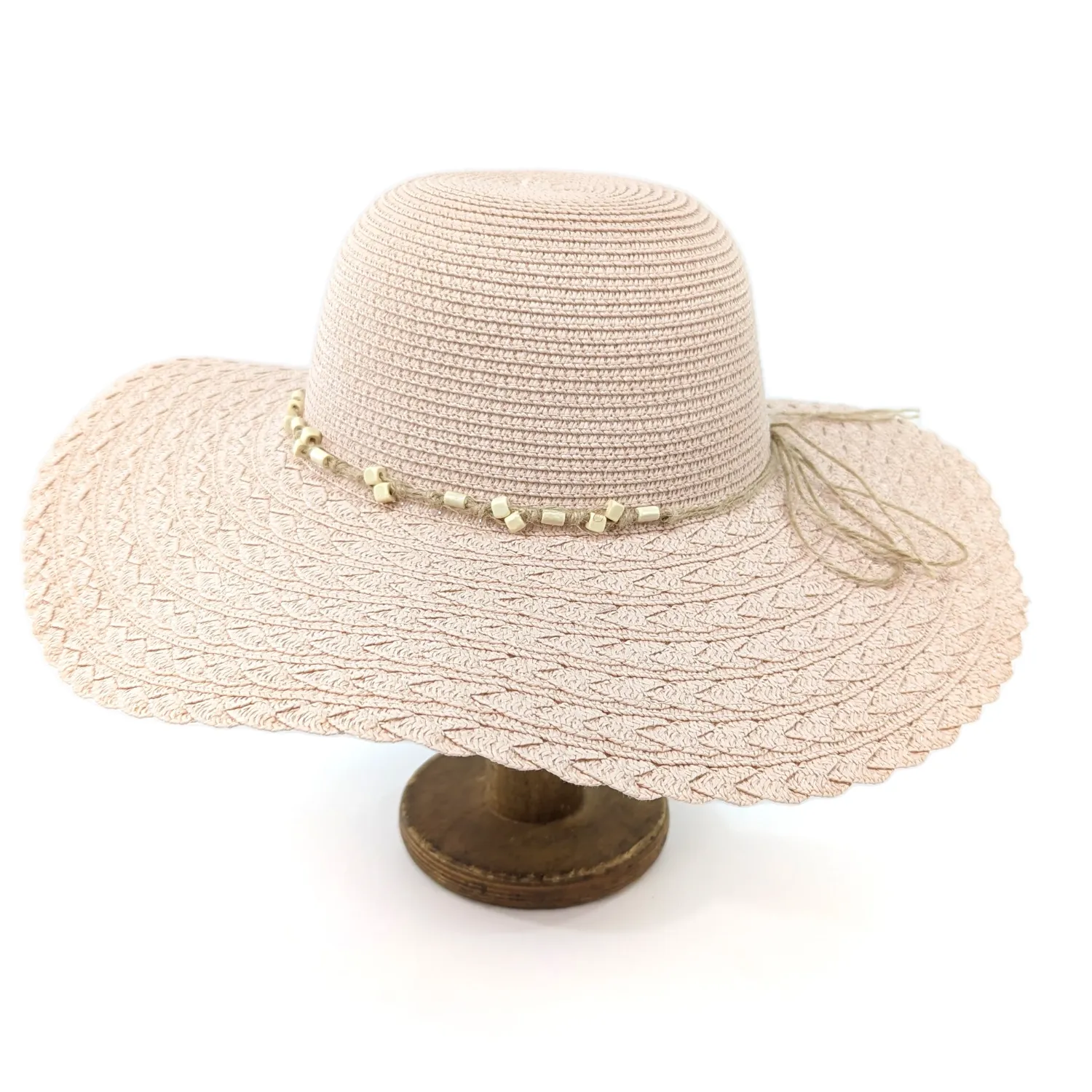 Black Ginger Folding Wide Brim Travel Sun Hat - Pink