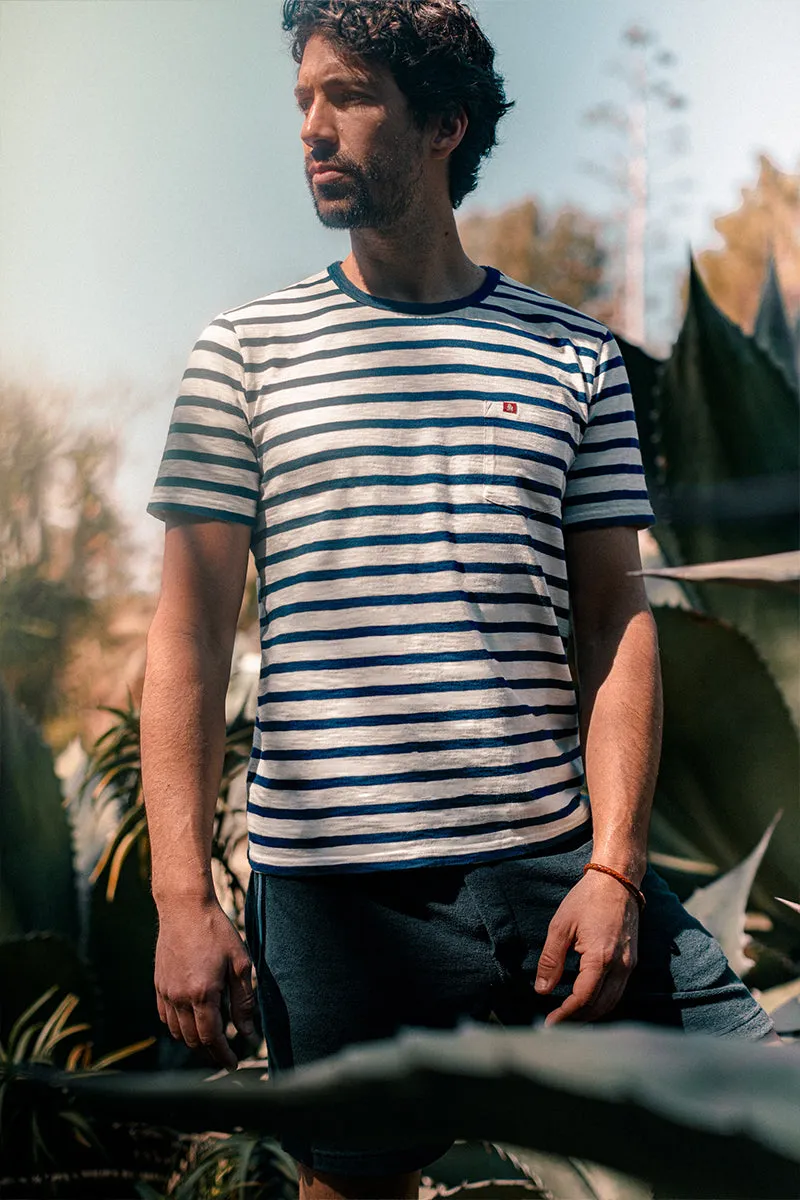 Breton Striped T Shirt Blue