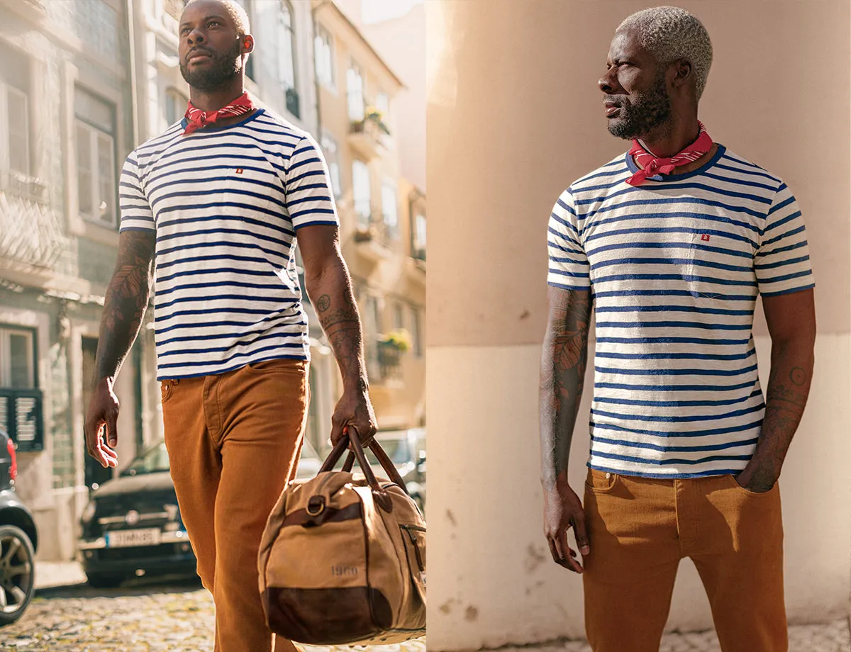 Breton Striped T Shirt Blue