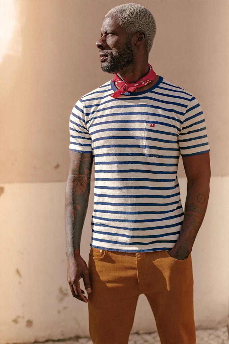 Breton Striped T Shirt Blue