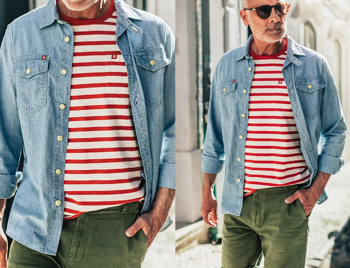 Breton Striped T Shirt Red