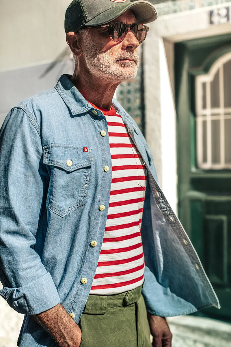 Breton Striped T Shirt Red