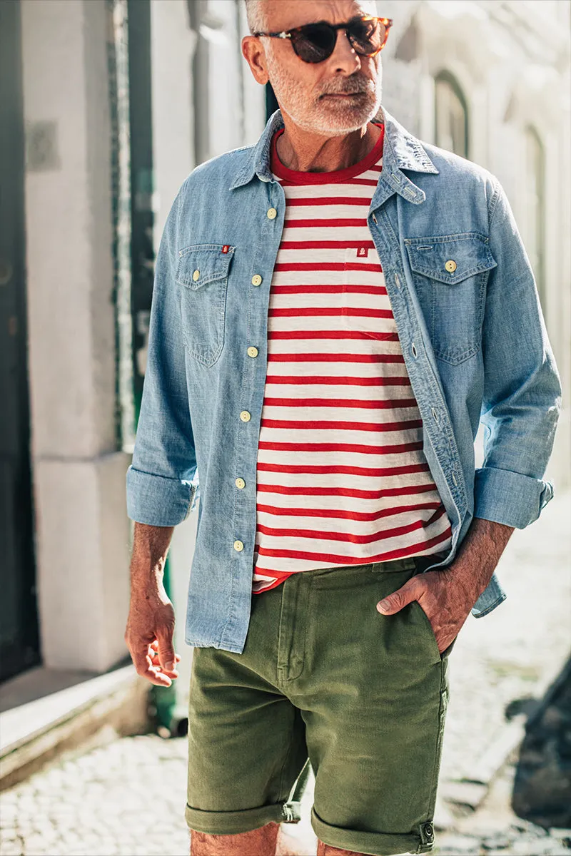 Breton Striped T Shirt Red