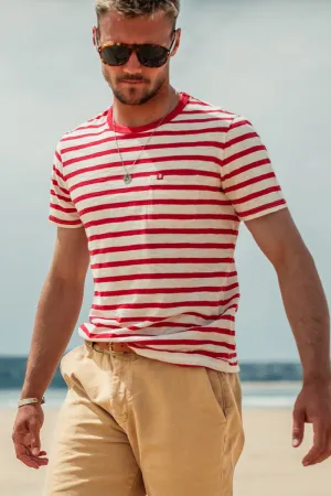 Breton Striped T Shirt Red