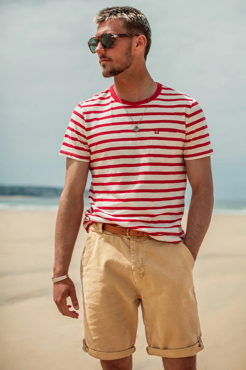 Breton Striped T Shirt Red