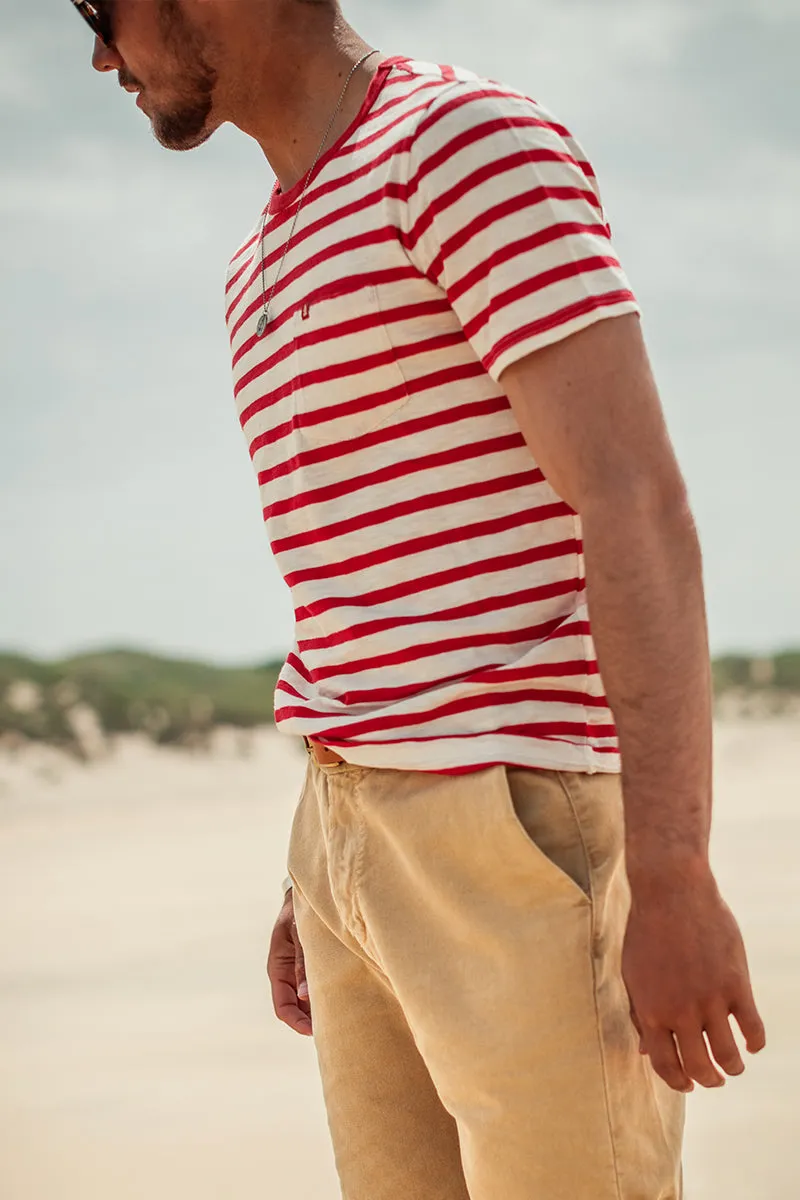 Breton Striped T Shirt Red