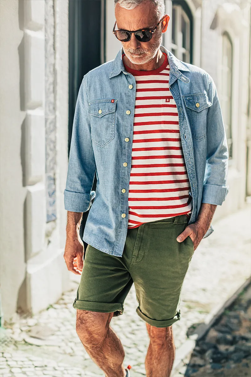 Breton Striped T Shirt Red