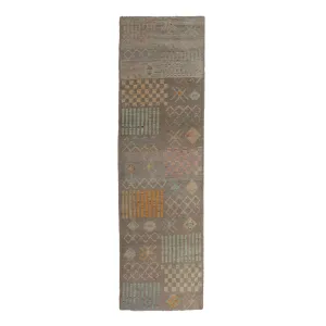 Brown Zameen Transitional Wool Runner - 2'9" x 9'7"