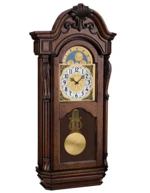 Bulova Tamlen Oversized Pendulum Wall Clock - Dark Cherry Finish - Triple Chime