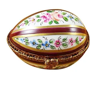 Burgundy Striped Egg limoges box