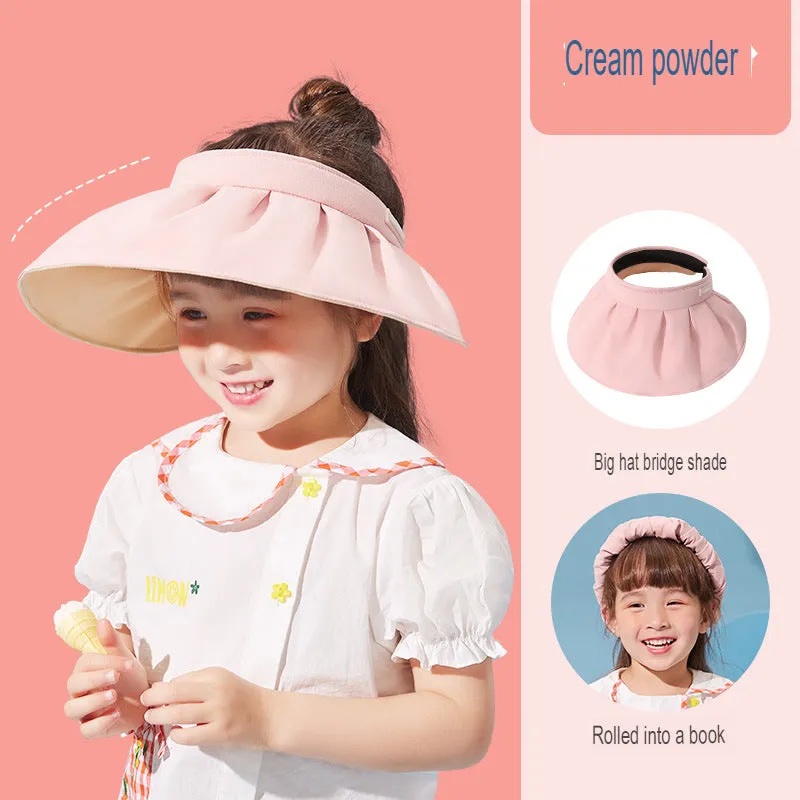 children's soft brim summer hat girls sun hat baby sun hat children large brim sun hat