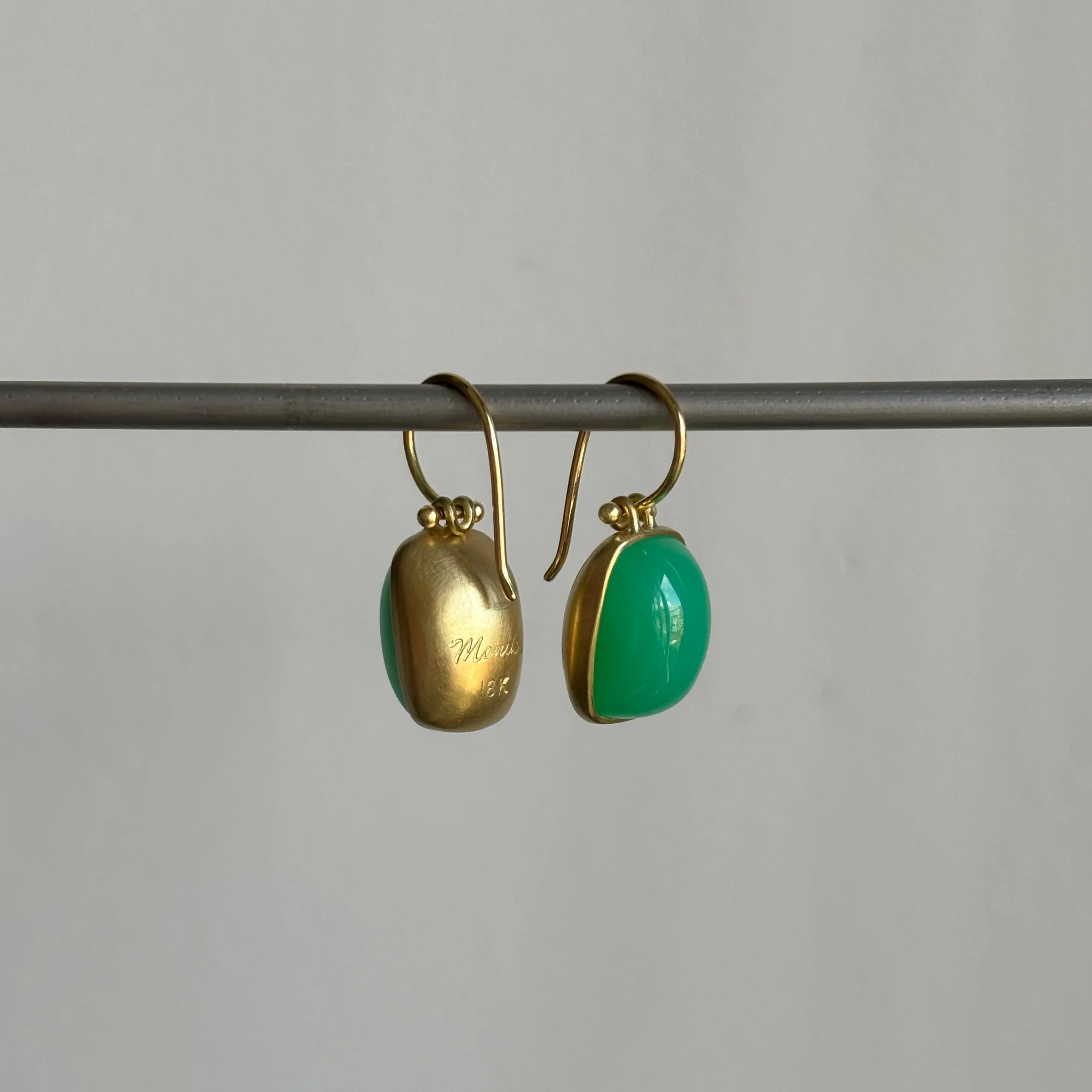 Chrysoprase Rectangle Cushion Earrings