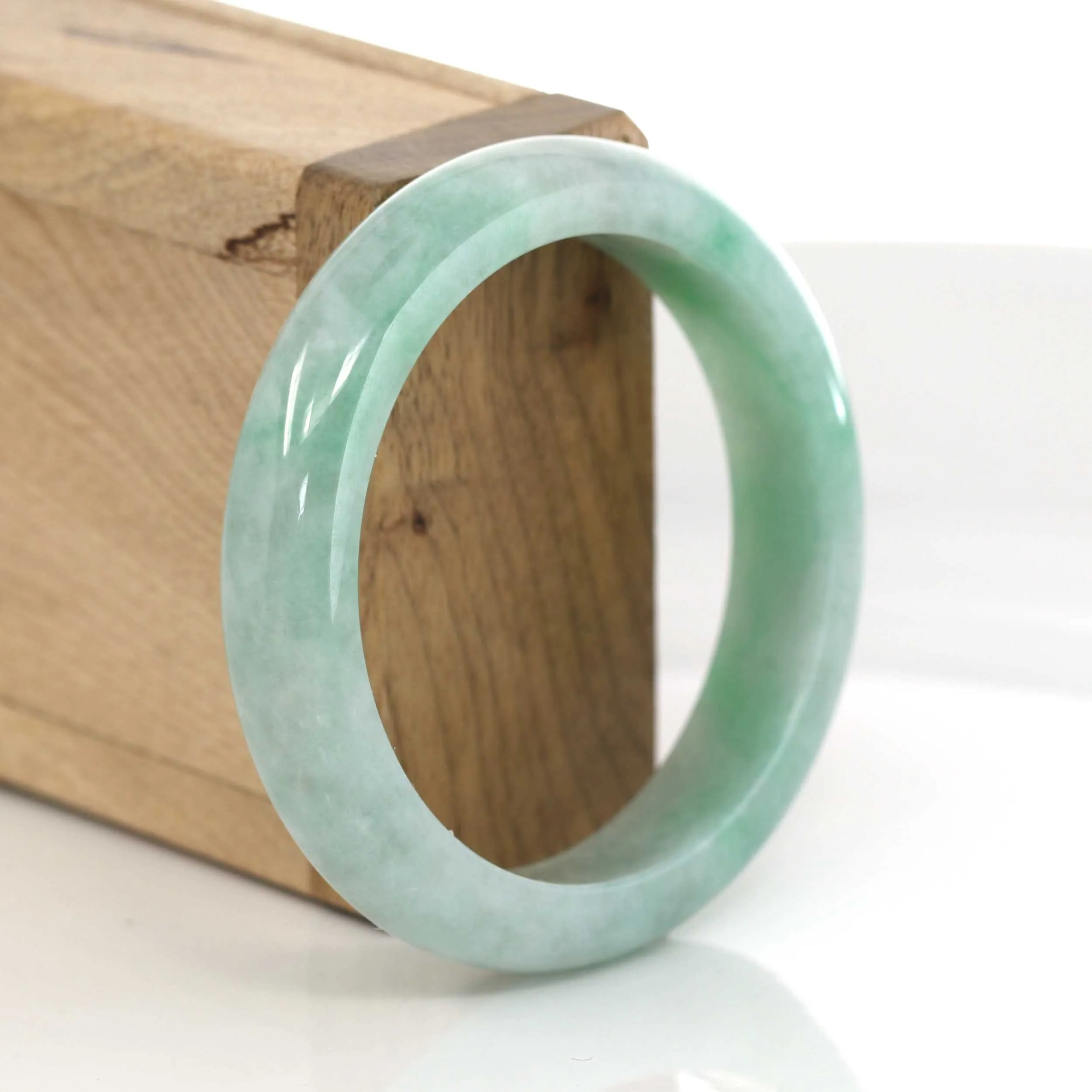 Classic Forest Green Burmese Genuine Jadeite Jade Bangle (55 mm) #630