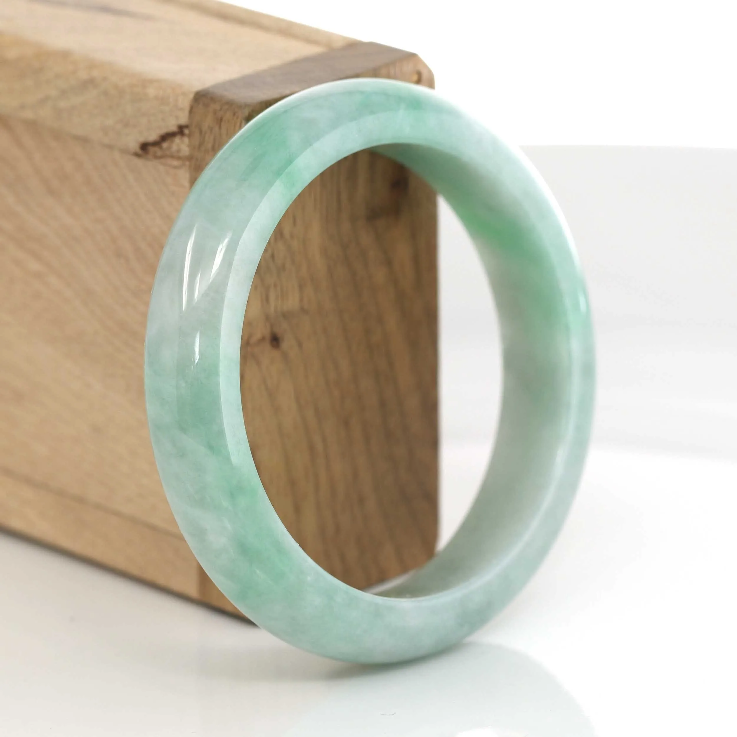 Classic Forest Green Burmese Genuine Jadeite Jade Bangle (55 mm) #630