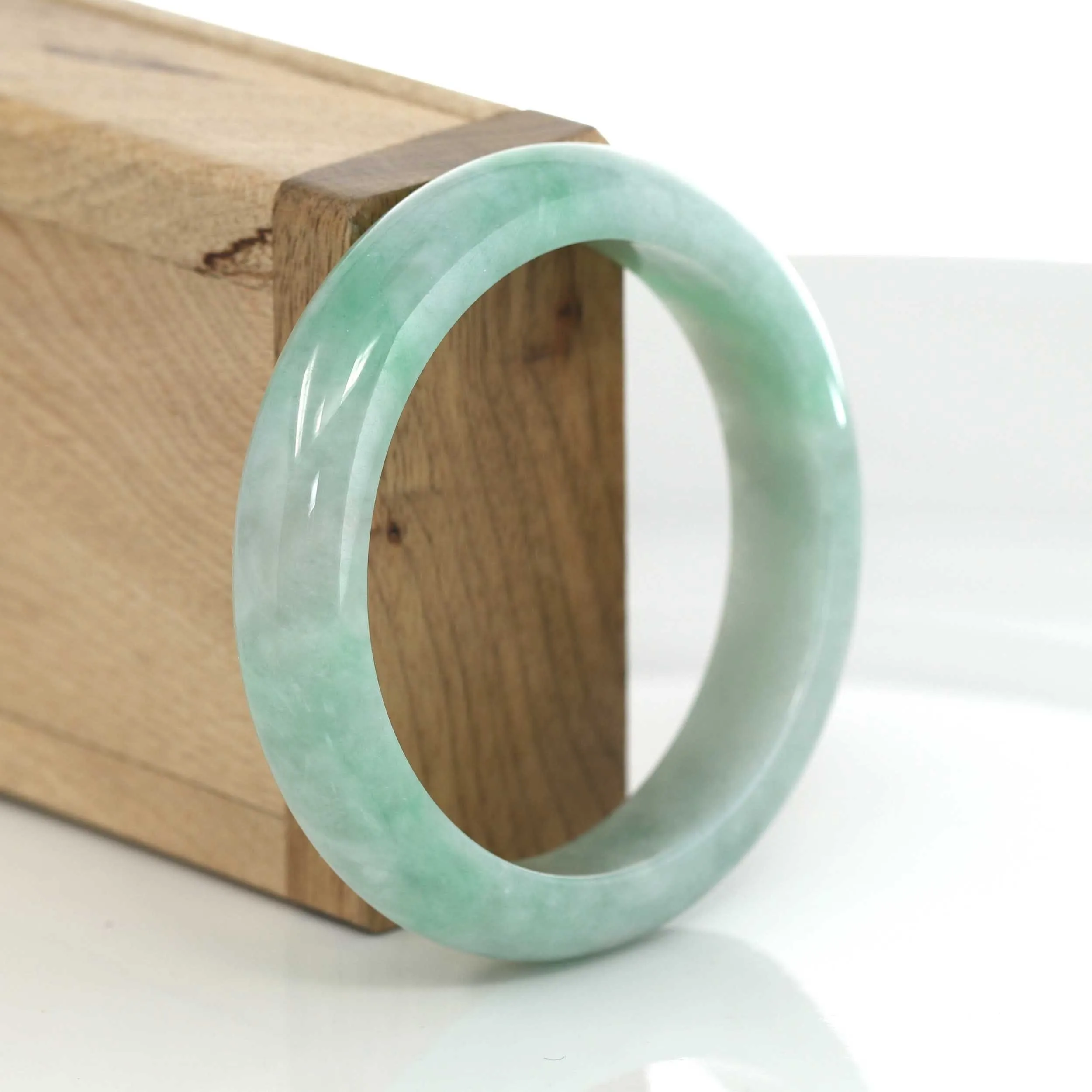 Classic Forest Green Burmese Genuine Jadeite Jade Bangle (55 mm) #630