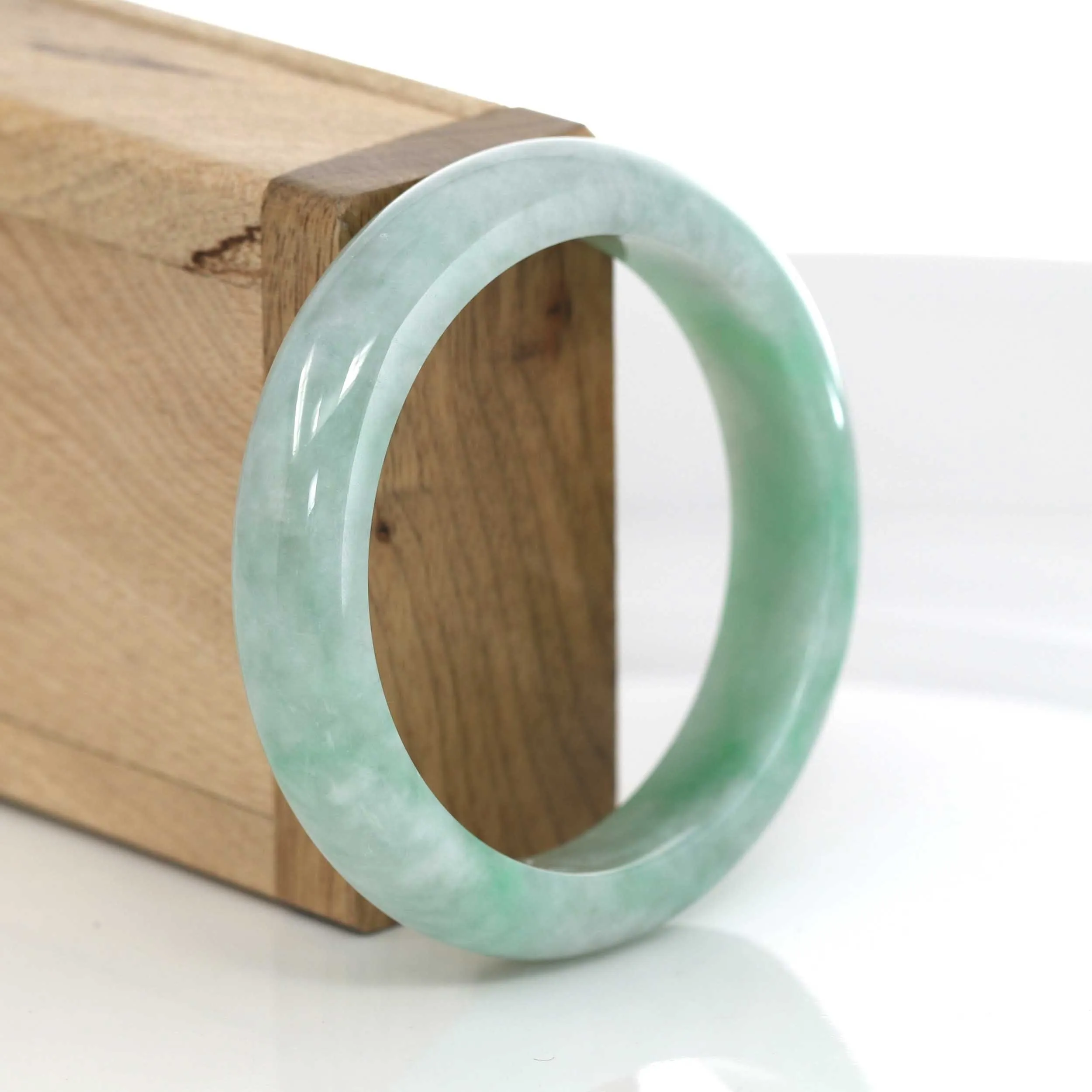 Classic Forest Green Burmese Genuine Jadeite Jade Bangle (55 mm) #630