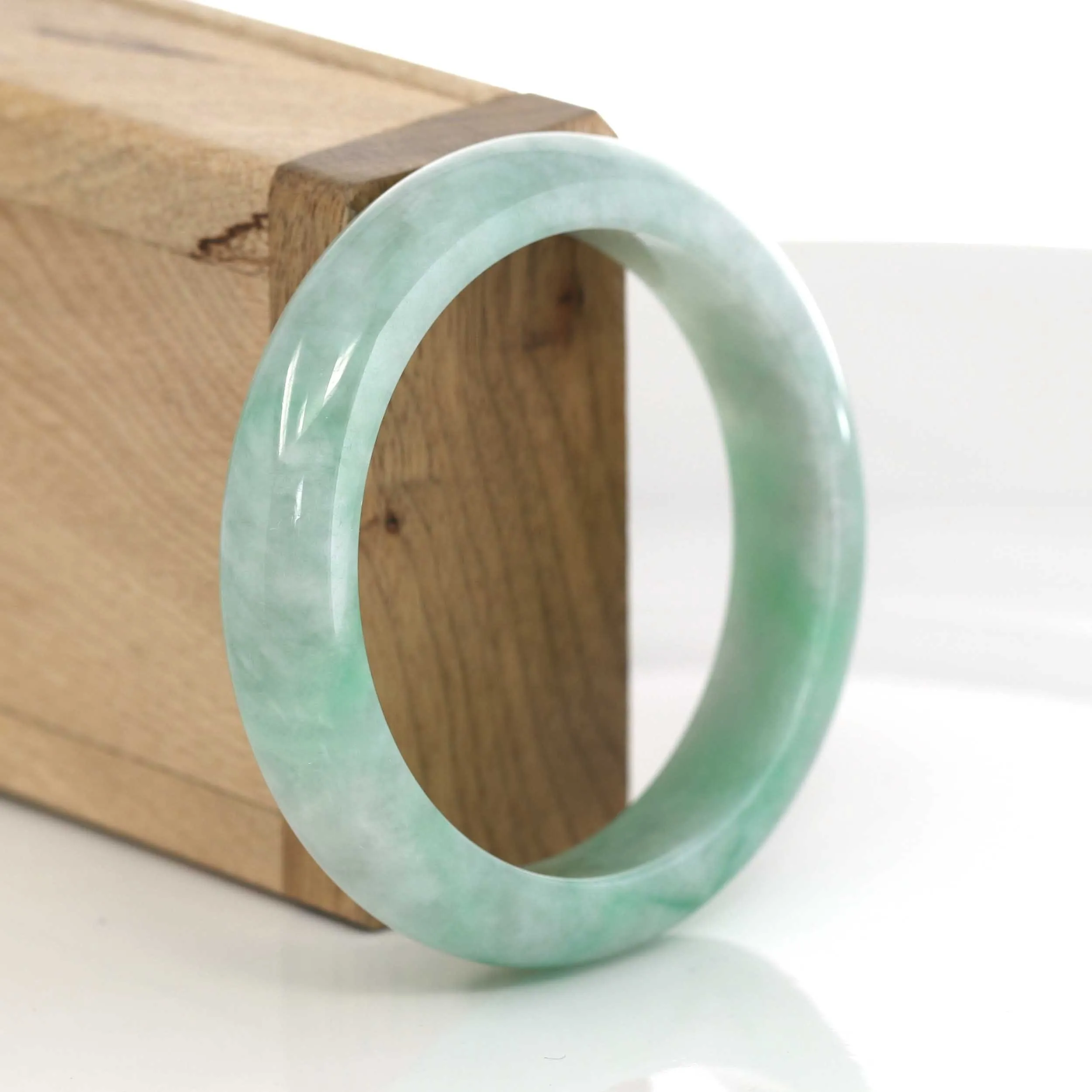 Classic Forest Green Burmese Genuine Jadeite Jade Bangle (55 mm) #630