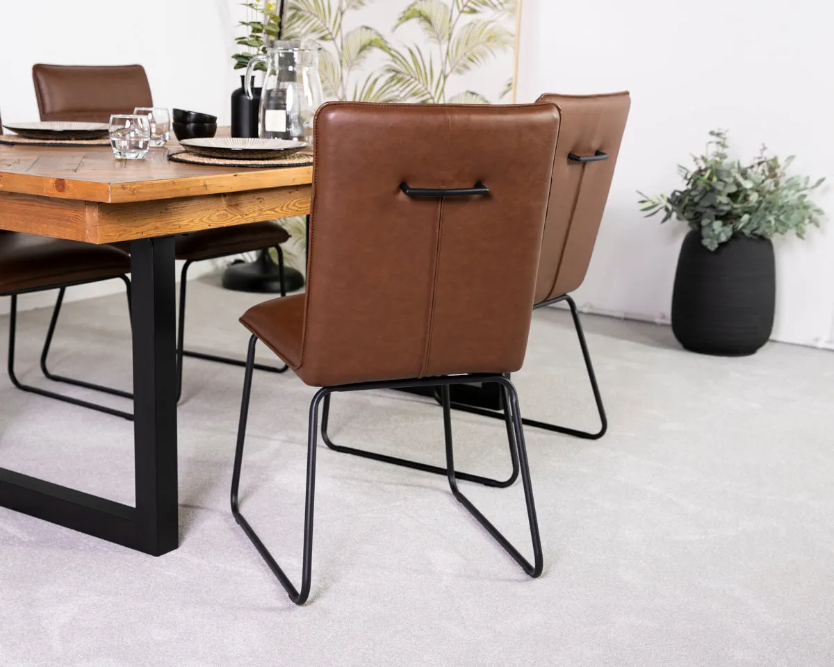 Como Extendable Dining Table (140cm - 180cm) & Grainger Brown Dining Chairs