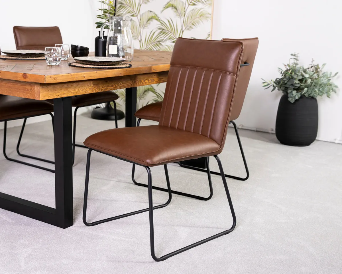 Como Extendable Dining Table (140cm - 180cm) & Grainger Brown Dining Chairs