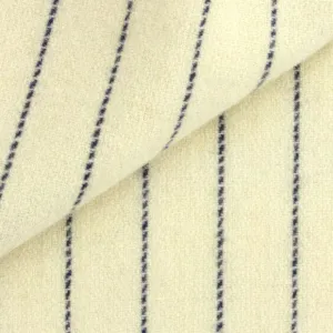 CREAMY WHITE with Dark Navy Stripe Fat Quarter Yard, Felted Wool Fabric for Rug Hooking, Wool Applique & Crafts