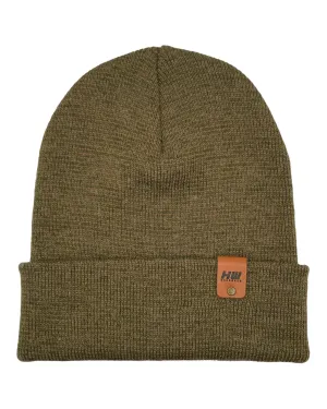 CTD406 HAAKWEAR Traditional Fusion Cuffed Beanie - Green/Brown, Made in USA