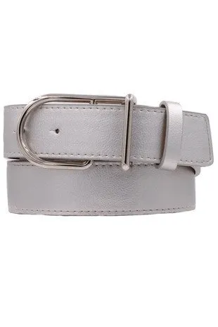 D-Buckle Belt with Silver Buckle