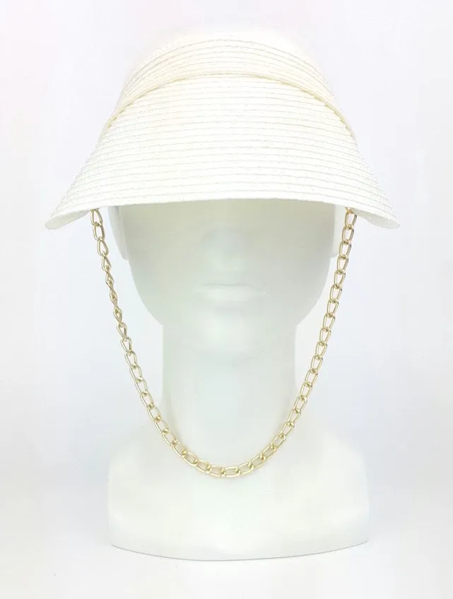 DMC Straw Visor (white w- black)