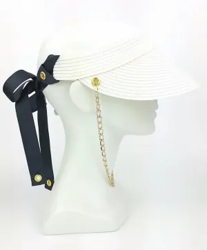 DMC Straw Visor (white w- black)