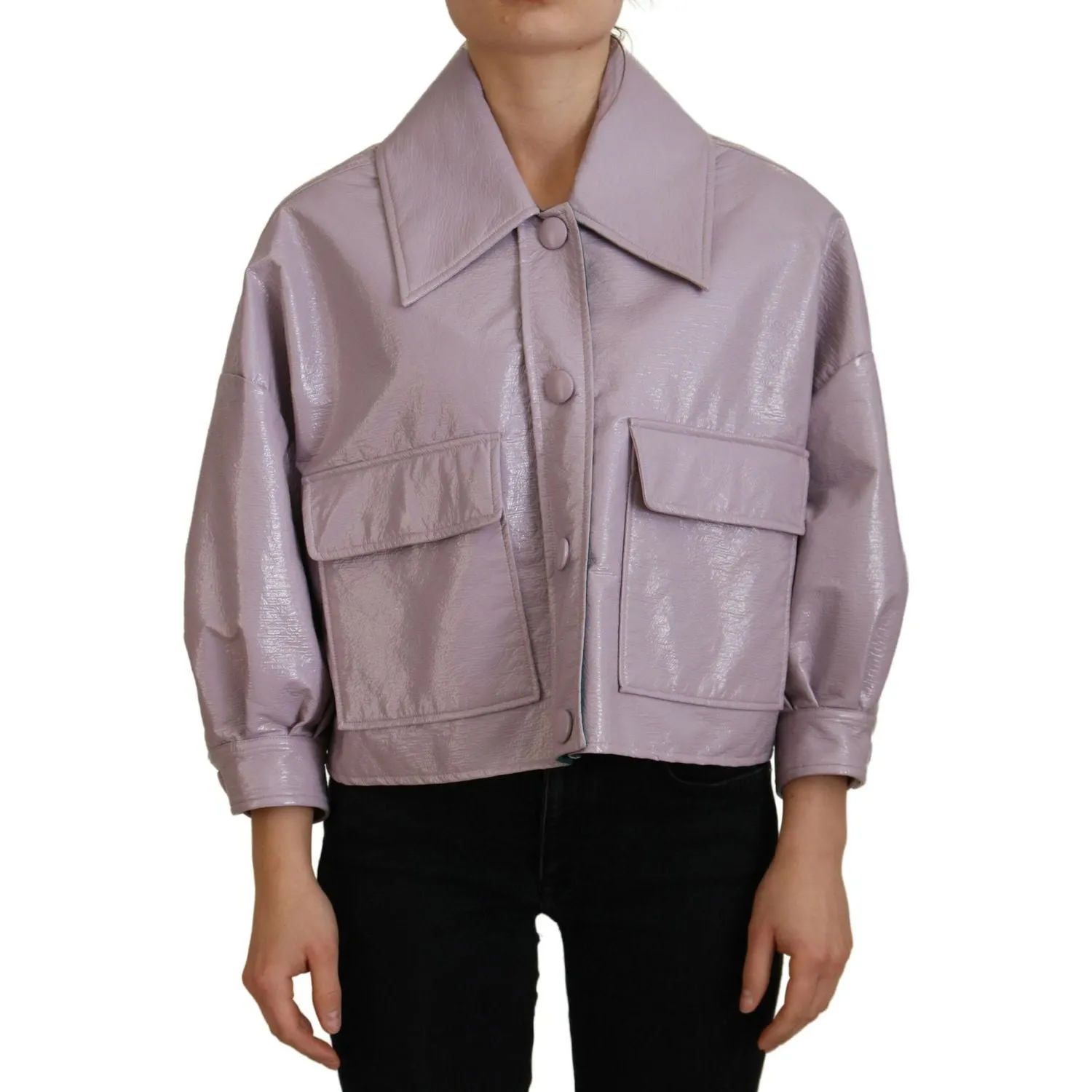 Dolce & Gabbana Chic Purple Cropped Jacket - A Style Statement