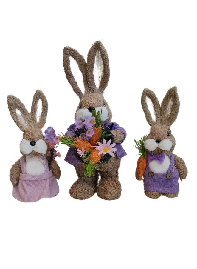 Easter Bunny Garden Décor Straw Rabbit Craft Ornament for Yard Signs, Living Rooms, and Bedrooms