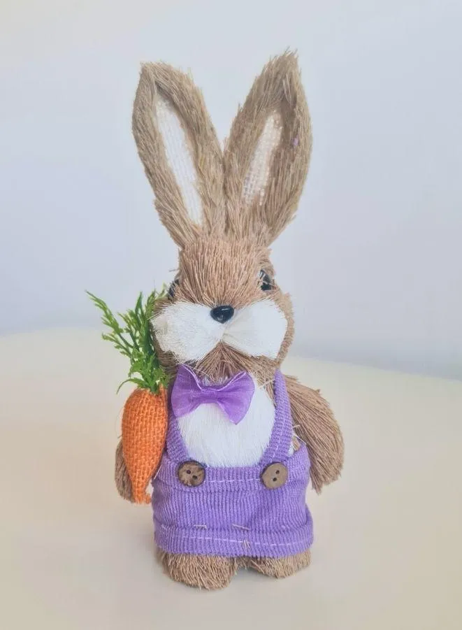 Easter Bunny Garden Décor Straw Rabbit Craft Ornament for Yard Signs, Living Rooms, and Bedrooms