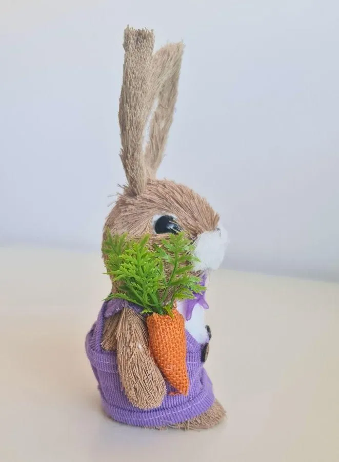 Easter Bunny Garden Décor Straw Rabbit Craft Ornament for Yard Signs, Living Rooms, and Bedrooms