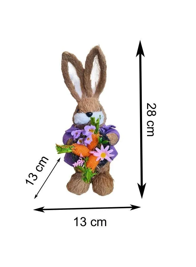 Easter Bunny Garden Décor Straw Rabbit Craft Ornament for Yard Signs, Living Rooms, and Bedrooms