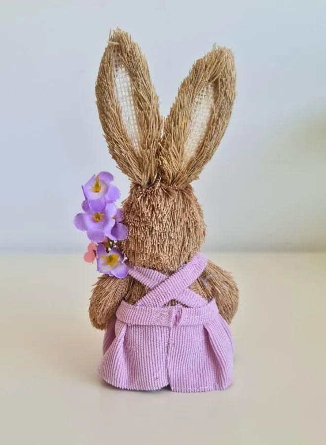 Easter Bunny Garden Décor Straw Rabbit Craft Ornament for Yard Signs, Living Rooms, and Bedrooms