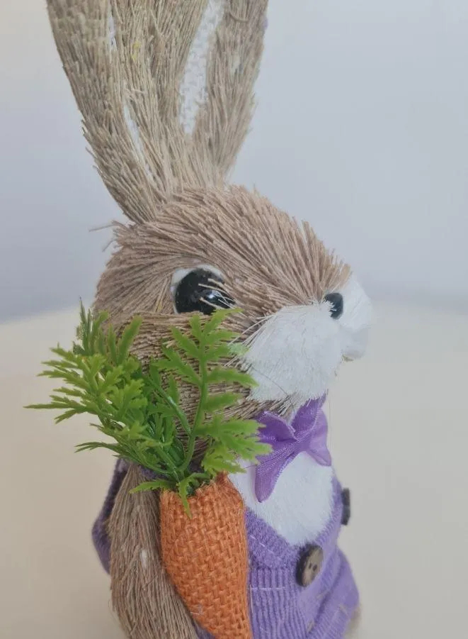 Easter Bunny Garden Décor Straw Rabbit Craft Ornament for Yard Signs, Living Rooms, and Bedrooms