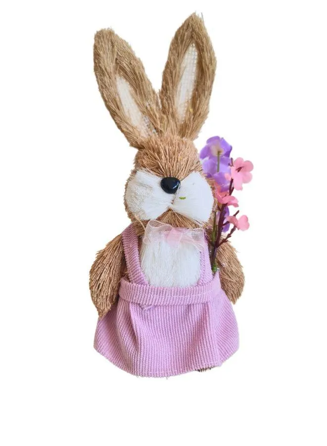 Easter Bunny Garden Décor Straw Rabbit Craft Ornament for Yard Signs, Living Rooms, and Bedrooms